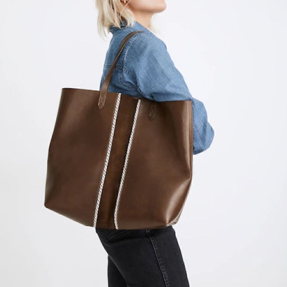 NWT Madewell The Suede Insert Limited Edition Transport Leather Tote Bag